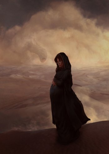 Чайни в пустыне — «Мессия Дюны» ("Chani in the desert" Interior illustration for "Dune Messiah" by Frank Herbert for Centipede Press)